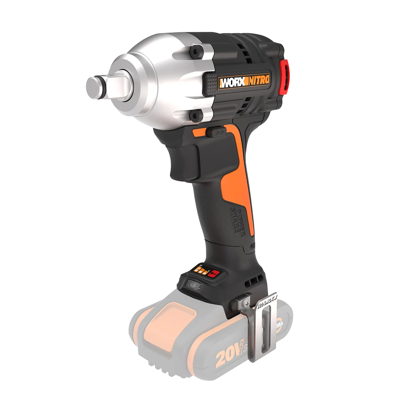 Atornillador de Impacto WORX WX272.9 Brushless 20V (sin batería) 3 Velocidades LED