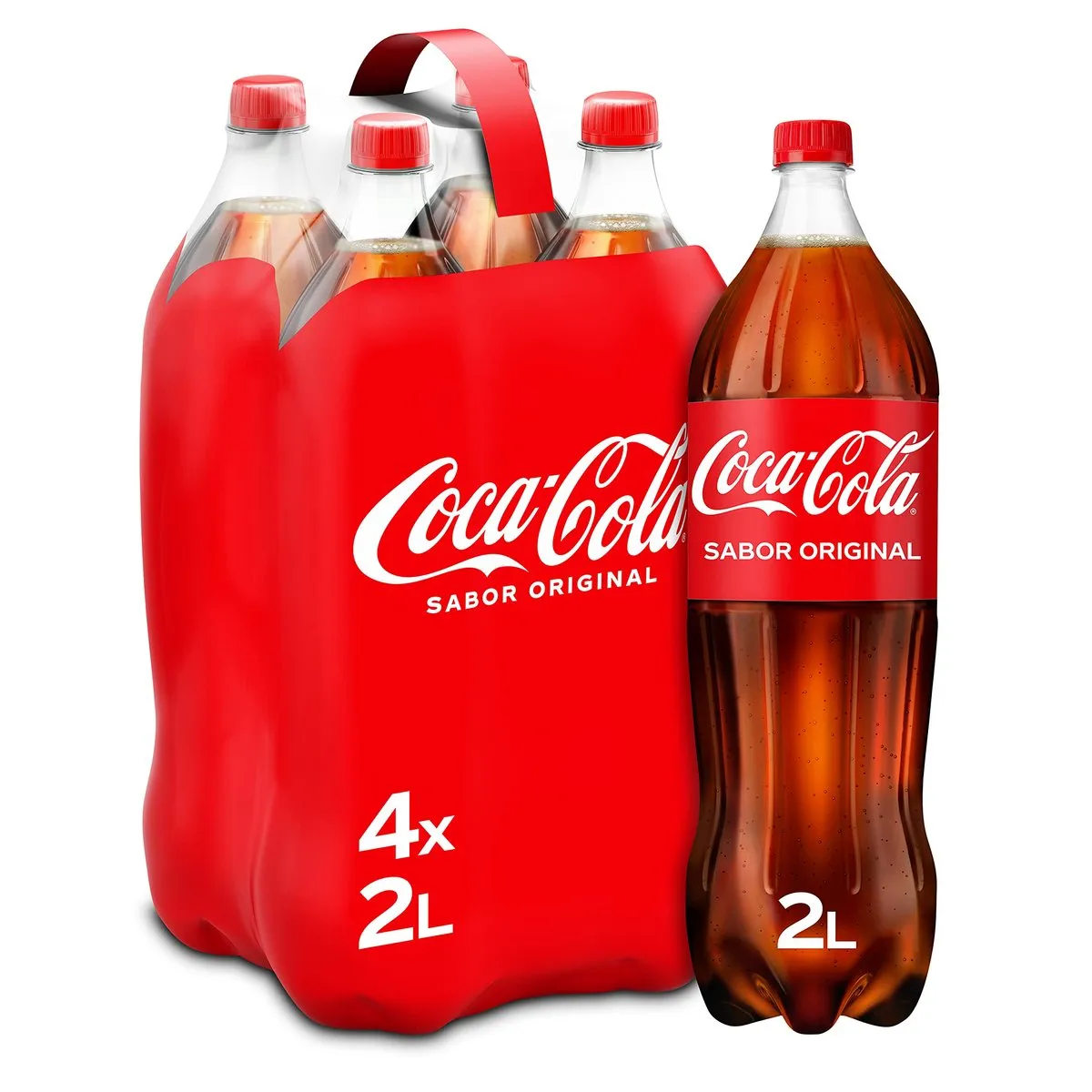 Pack de 4 botellas de 2L de Coca-Cola Sabor Original