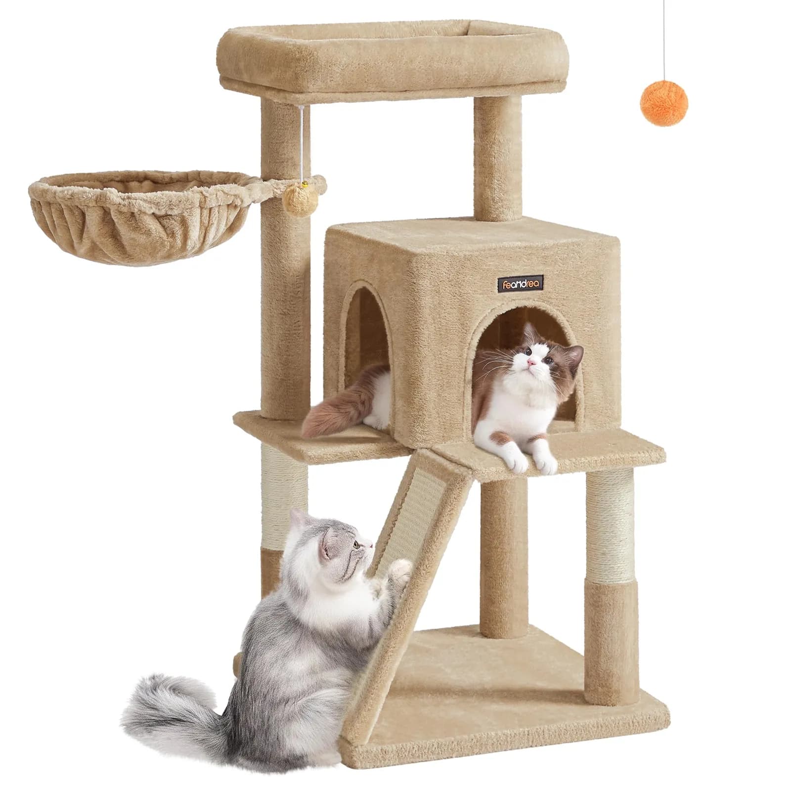 Feandrea PCT051K03 Árbol para Gatos Grandes, Marrón Camello